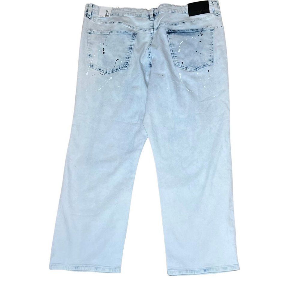 Rue 21 Mens Relaxed Crop Ripped Spaint Splatter Jeans - Picture 3 of 4